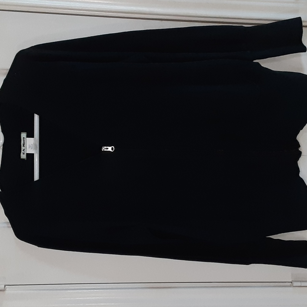 Vintage 90s/Y2K L.A. Movers Full Zip V- Neck Cardigan - Black - Size L